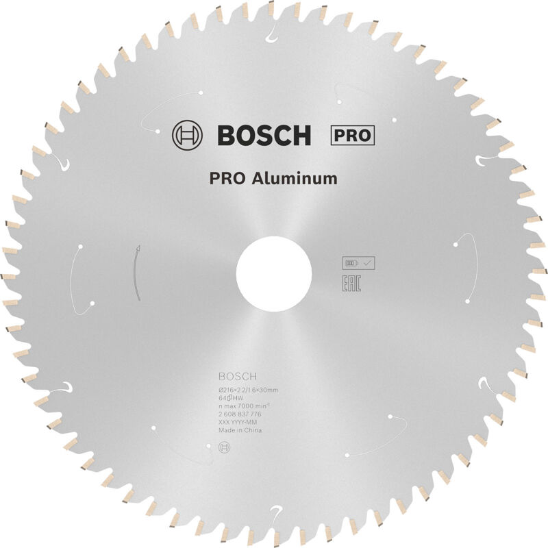 Bosch - Lame pro Aluminium cordless pour scies circulaires 216 x 2,2 x 30 mm - 2608837776