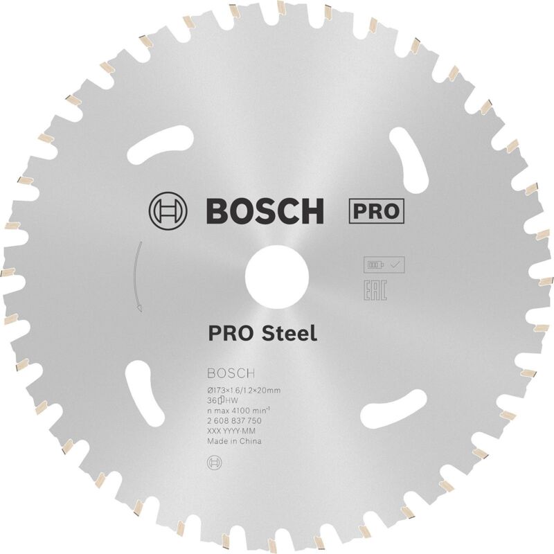 Bosch - Lame pro Steel cordless pour scies circulaires 173 x 1,6 x 20 mm - 2608837750