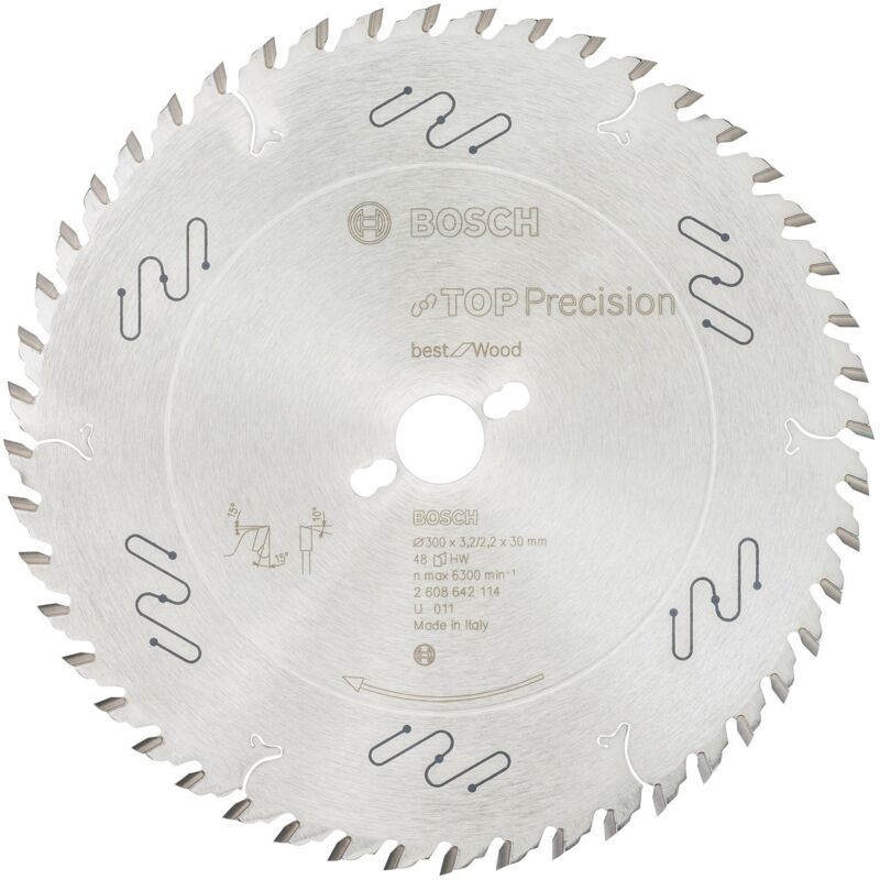 Bosch - Lame de scie circulaire Top Precision Best for Wood 300 x 30 x 3,2 mm, 48 - 2608642114