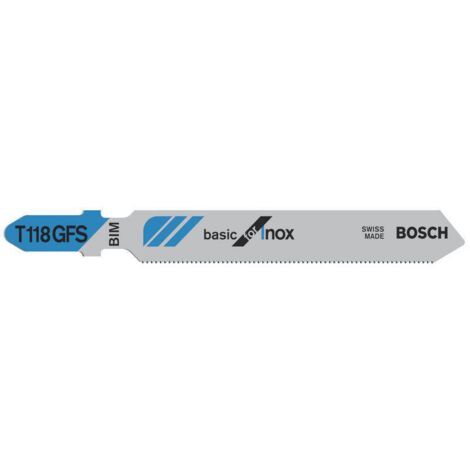 Bosch – Lame de scie sauteuse 2608636496 pour inox et acier inoxydable – Longueur 83mm – Lot de 5 pièces – Dents ondulées et fraisées - S70913