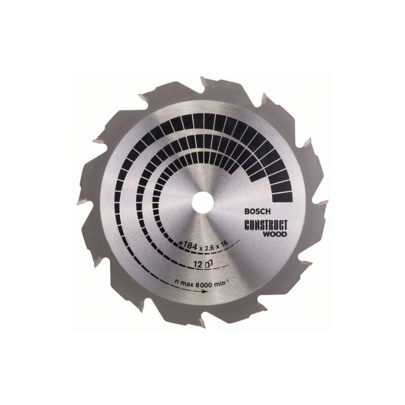 Bosch - Lame de scie circulaire pro Construct Wood 184 x 2,6 x 16 mm - 2608641200