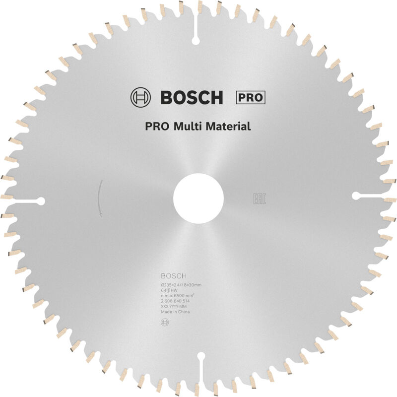 Bosch - 2 608 640 514 - Lame de lame de scie circulaire Multi Material - 235 x 30/25 x 2,4 mm, 64 (paquet de 1)