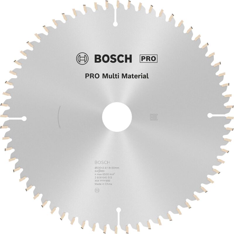 Bosch 2 608 640 513 - Lame de lame de scie circulaire Multi Material - 230 x 30 x 2,4 mm, 64 (paquet de 1)