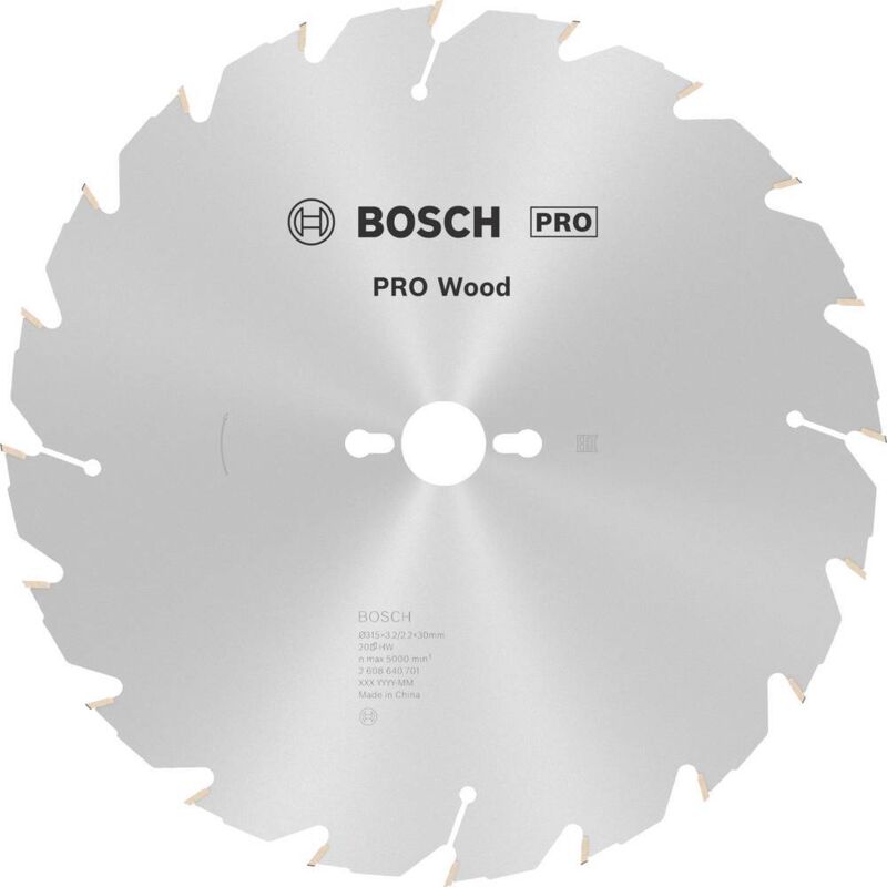 Bosch - Accessories Construct Wood 2608640701 Lame de scie circulaire au carbure 315 x 30 x 3.2 mm Nombre de dents: 20 1