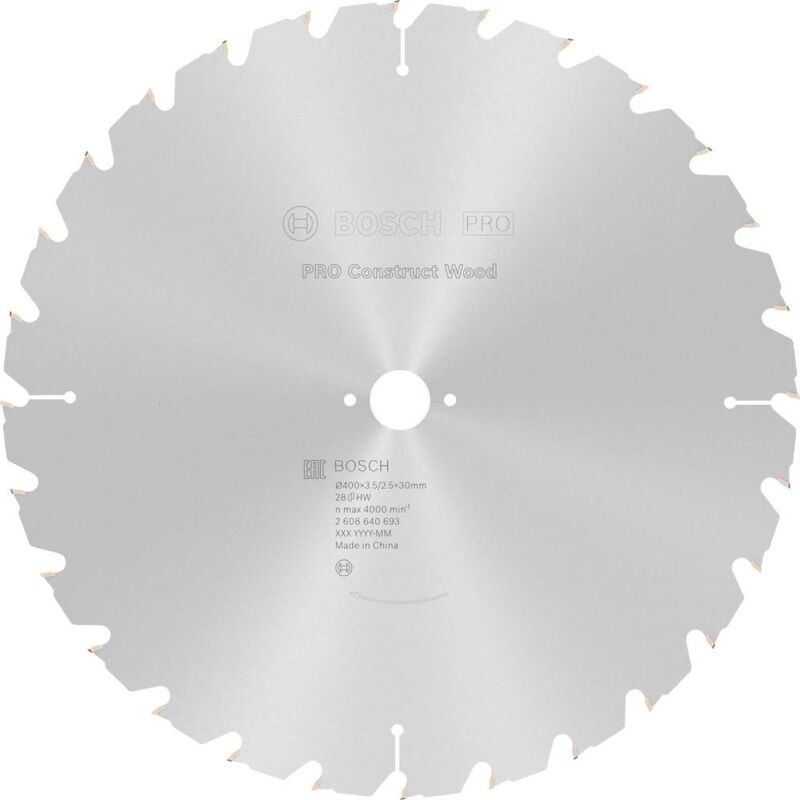 Bosch - Accessories Construct Wood 2608640693 Lame de scie circulaire au carbure 400 x 30 x 3.5 mm Nombre de dents: 28 1