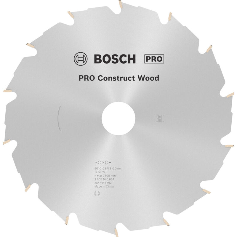 Bosch - Lame de scie circulaire Construct Wood D210mm pour le bois 14 dents 2608640634
