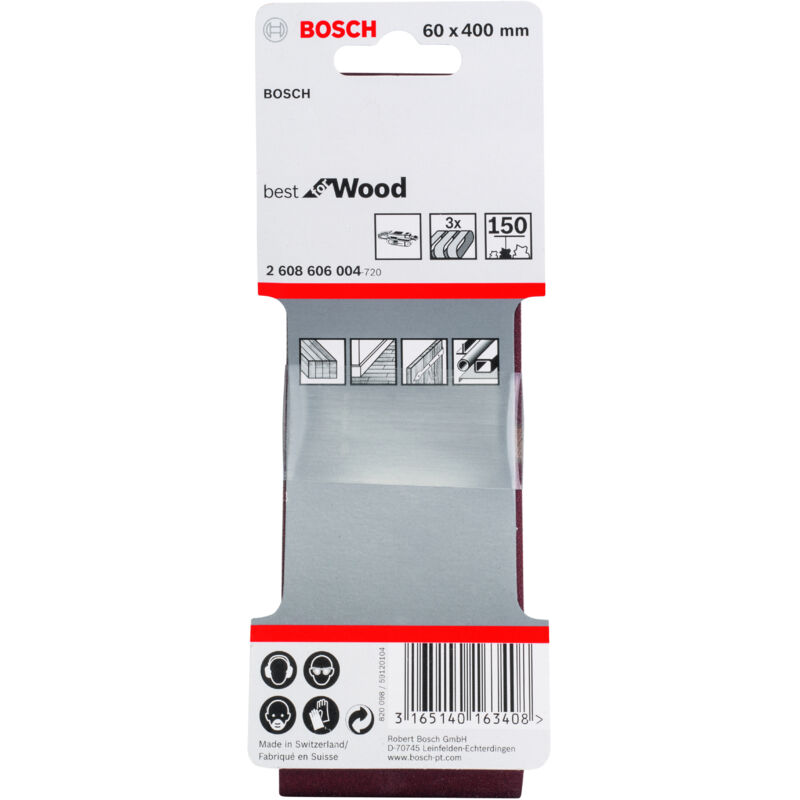 Bandes abrasives set de 3 pièces 60 x 400 mm 150 - vue 1