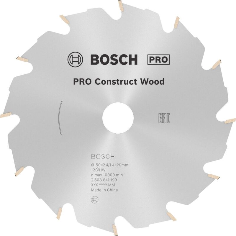 Bosch - Lame de scie circulaire pro Construct Wood 150 x 2,4 x 20 mm - 2608641199