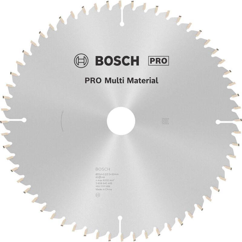 Bosch - Lame de scie circulaire Multi Material pro 254 x 3,2 x 30 mm - 2608640449
