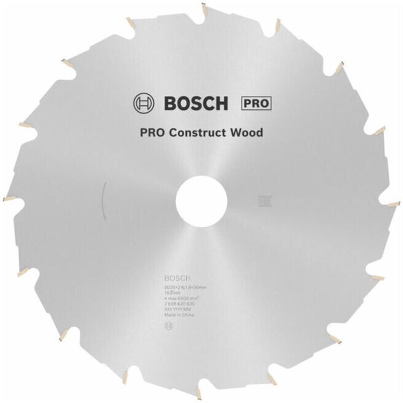 Bosch - Lame de scie circulaire pro Construct Wood fwf 230x2,8x30 16Z - 2608640635