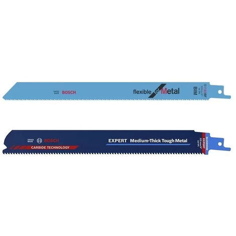 Bosch – Lames de scie sabre S1122BF (25 pcs) et S1155HHM (1 pc) – Longueur 225 mm – Pour métaux jusqu'à 175 mm d'épaisseur – 2608653598