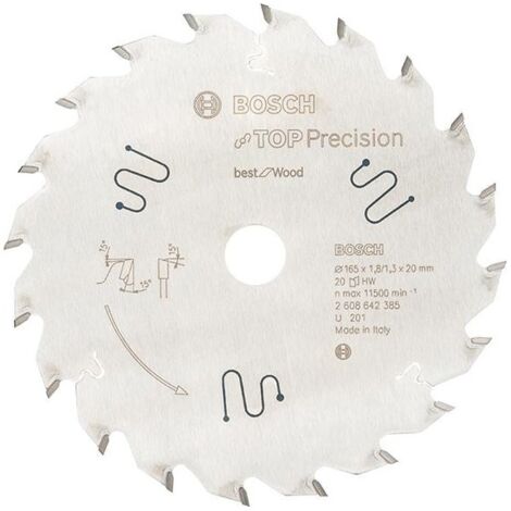Lame de scie circulaire.TOP Pre W 165x1,8x20mm Z20 W Bosch