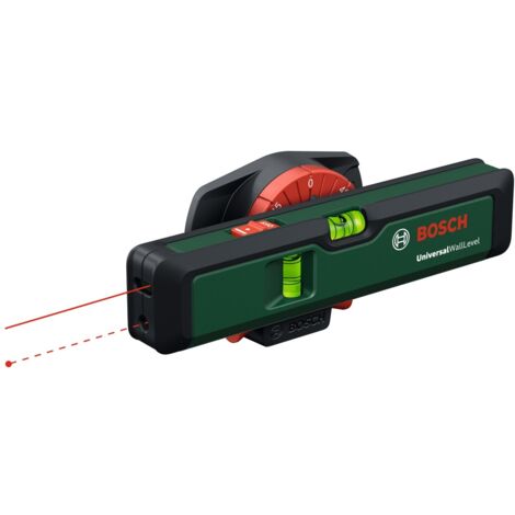 Bosch Laser-Wasserwaage UniversalWallLevel (3-in-1-Werkzeug: Wasserwaage, Linienlaser zum einfachen Ausrichten an Wänden bis 5 m, Laserpunkt zum Übertragen von Höhen bis 20 m, in E-Commerce-Karton)
