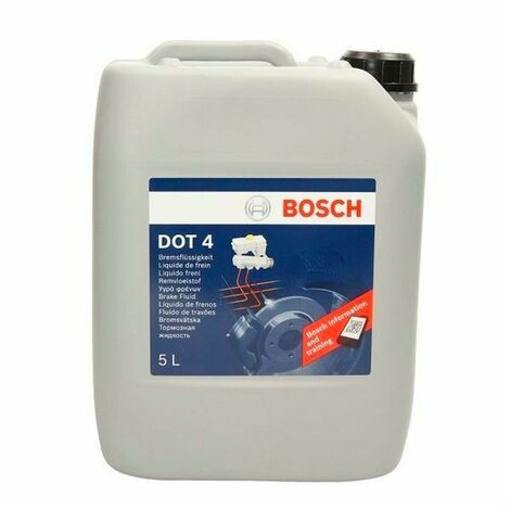 Bosch – Liquide de frein DOT 4 5L – Performance optimale pour systèmes de freinage hydrauliques – Conforme aux normes SAE J et ISO 4925