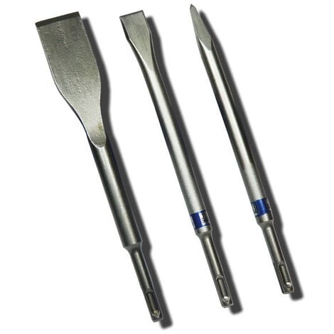 BOSCH LongLife Meißelset 3-teilig Spitz, Flach und Spaten - SDS-Plus - 2607019159