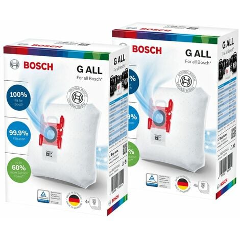 BOSCH LOT 8 x Sacs Aspirateur Bosch Type G microfibre BBZ41FGALL Compatible Siemens