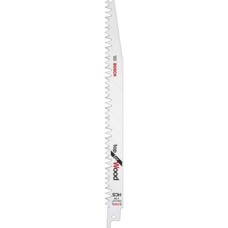 Bosch – Lot de 2 lames pour scie sabre HCS 204mm – Coupe rapide et grossière pour bois vert – Écartement des dents 5mm