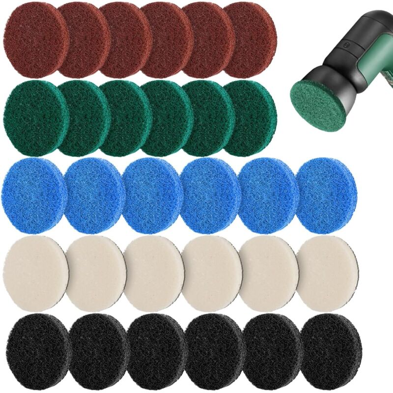Bosch Lot de 30 embouts pour brosse universelle Bosch Home/Garden 6033 avec batterie Bosch Home/Garden 6033 (5 styles de brosse à tampon)