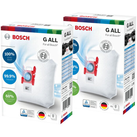 Lot de 8 sacs aspirateur microfibre Type G BBZ41FGALL – Compatible Bosch et Siemens – Filtration améliorée – Performance d'aspiration optimale