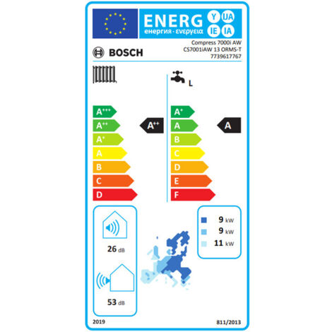 BOSCH Luft-Wasser-Wärmepumpe Compress CS7001i AW 13 OR, R410A, E außen, monovalent