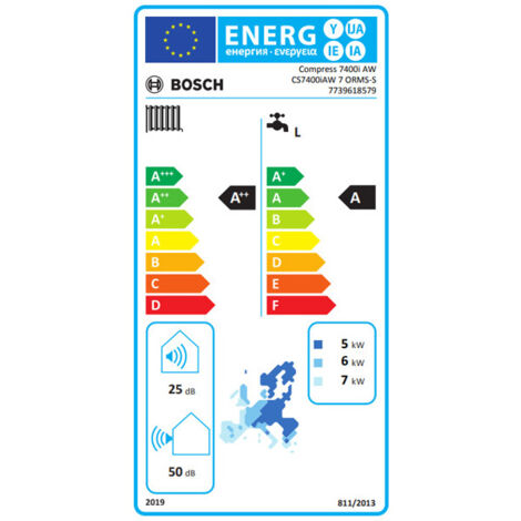 BOSCH Luft-Wasser-Wärmepumpe Compress CS7400i AW 7 OR, R410A, MS außen, solaroptimiert