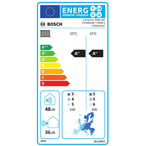 Bosch Luft-Wasser-Wärmepumpe Inneneinheit Compress CS7000iAW 7 IRMB, R410A, 7kW, monoenergetisch, mit Pufferspeicher