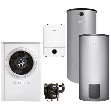 BOSCH Luft-Wasser-Wärmepumpen-Paket Bopa CS736 Compress CS7000i AW 17 ORT, R410A, AWE17, BH 200-5, WH 370