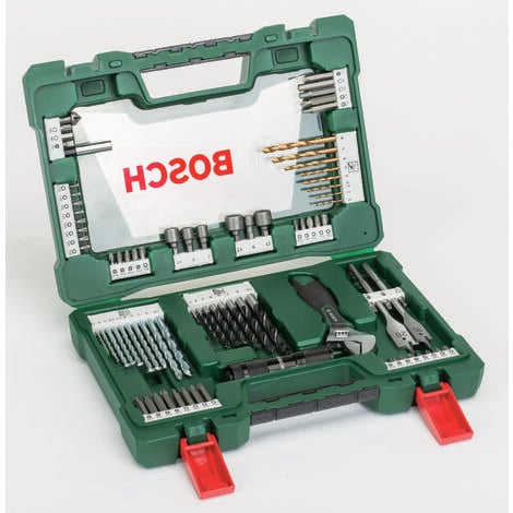 BOSCH 2607017193 Maletín V-Line puntas brocas linterna LED y llave inglesa