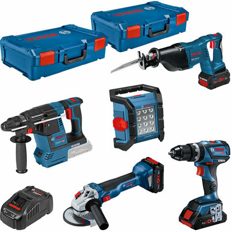 Bosch Maschinen-Set 18V, 5 Werkzeuge + 3x ProCore Akkus + Lader + 2x XL-Box