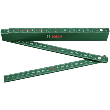Bosch Maßstab 2m (Zollstock, glasfaserverstärktes Nylon, metrische Skala, 10 Segmente)