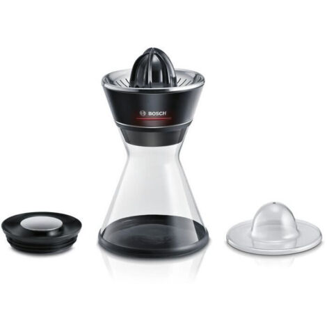 Bosch MCP72GPB VitaStyle Zitruspresse in Kunststoff e Acciaio Inox Nero Trasparente