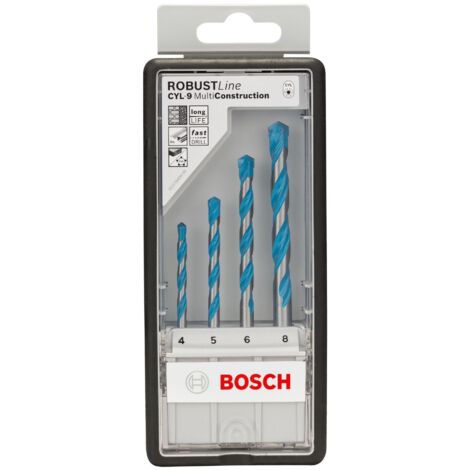Bosch Mehrzweckbohrer-Robust Line-Set CYL-9 Multi Construction, 4-teilig, 4 - 8 mm
