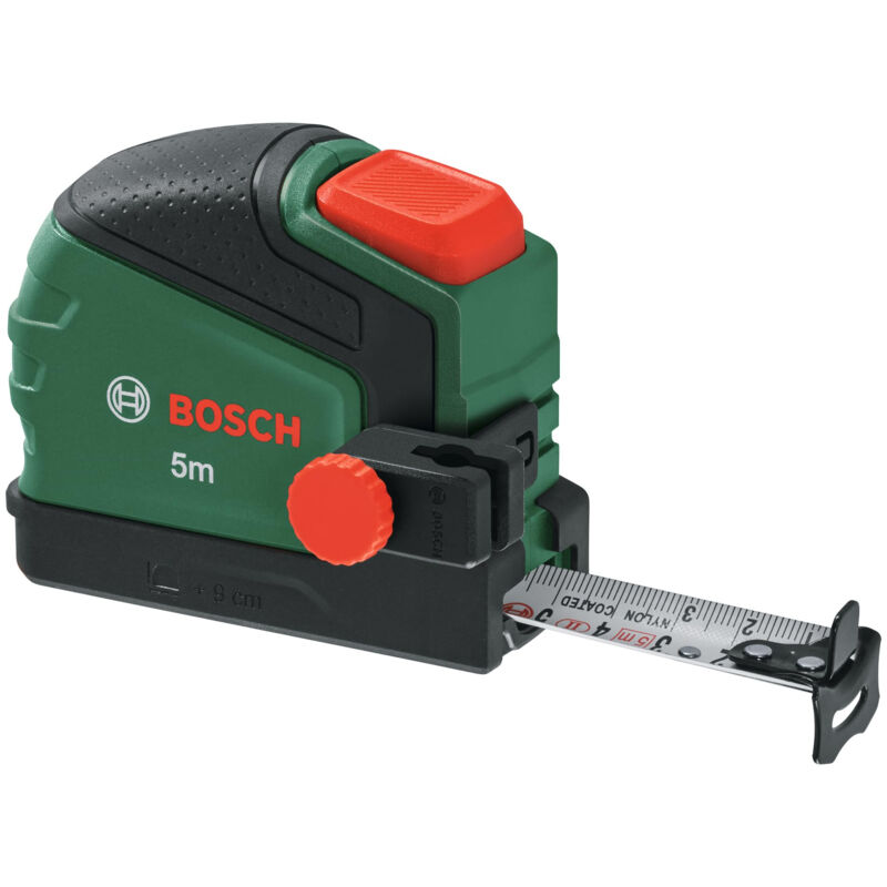 Bosch - mètre ruban 5 m, clip pr crayon (auto lock , revêtu de nylon , 22 mm large , dépl. 2 m , échelle métrique , haute précis,