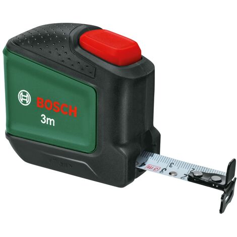 Bosch Metro a Nastro da 3 m, Auto-Lock, Larghezza Nastro 19 mm, Metro a Nastro di 3 Metri Preciso, Rivestito in Nylon con Gancio Bidirezionale e Gancio da Cintura in Metallo, Green