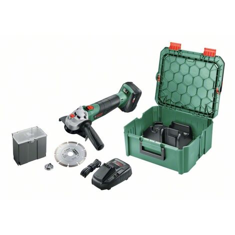 BOSCH meuleuse d'angle sans fil 18V Grind avancée / 1x Batterie 4,0 Ah incl. Accessoires