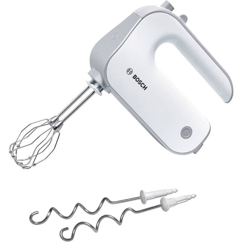 BOSCH Frullatore a Mano MFQ4030 500W, Bianco/Argento, Perfetto per Frullare e Mischiare