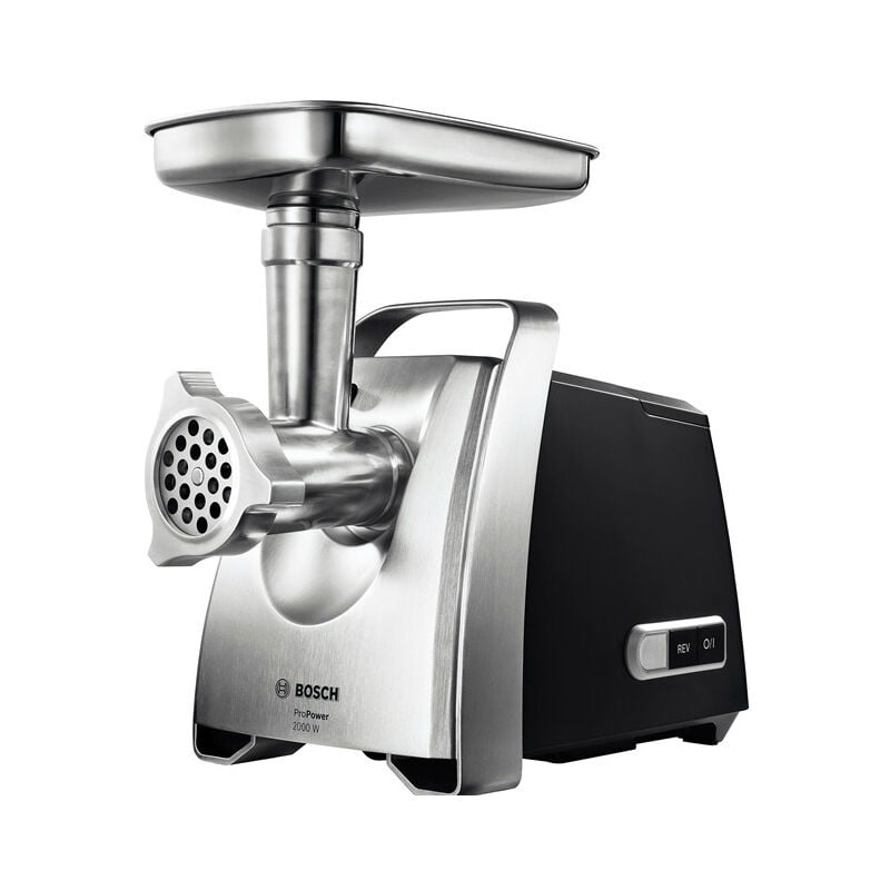 Bosch - MFW68660 Tritacarne ProPower 2200 w Nero, Inox spazzolato. Potenza: 800 w, Colore del prodotto: Nero, Cromo, Dimensioni del foro della