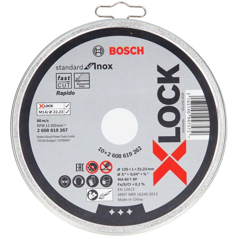 Image of Disco Inox 125mm Bosch x-lock 10pz