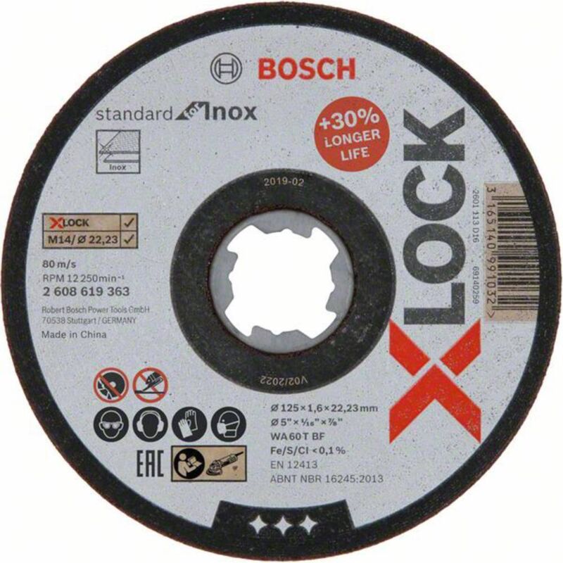 Bosch Accessori - Disco da taglio per acciaio 125x22,23 mm 2608619363