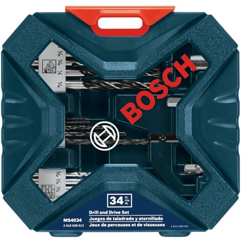 BOSCH MS4034 - Set di perforazione e guida, 34 pezzi, colore: nero