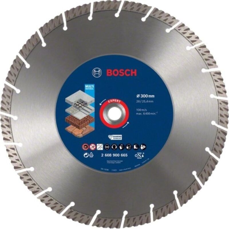 Bosch - Dischi diamantati expert MultiMaterial, 300 x 20/25,40 x 3 x 15 mm