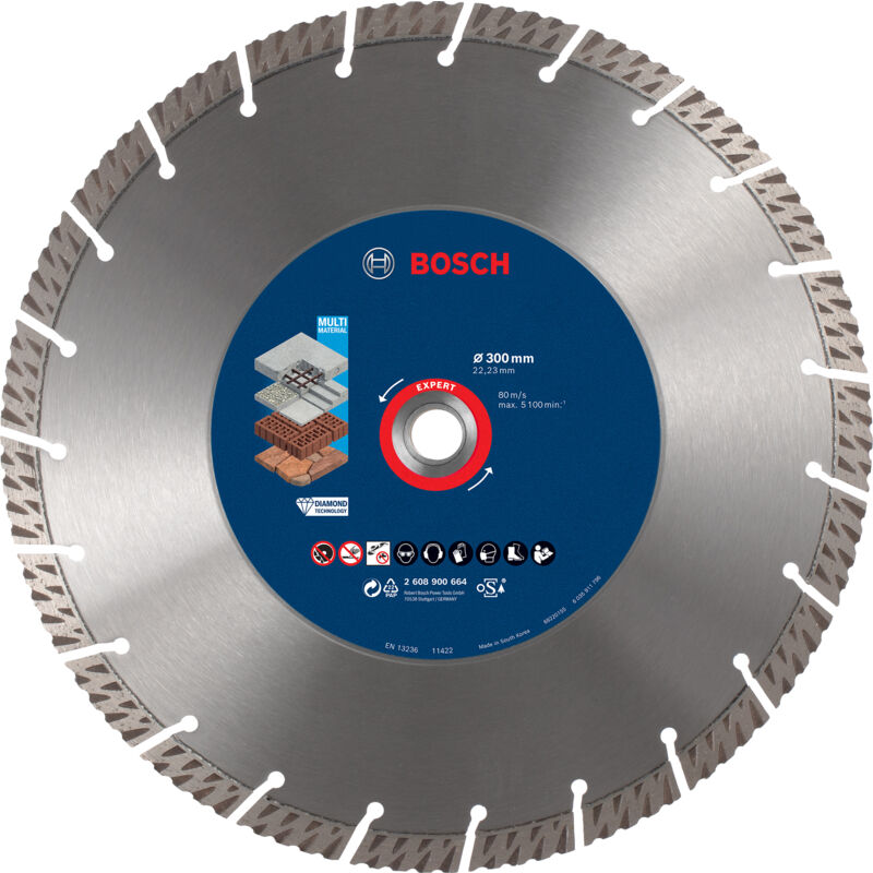 Image of Bosch - 2608900664 Disco da taglio diamantato multimateriale Expert 300 x 2223 x 28 x 15 mm