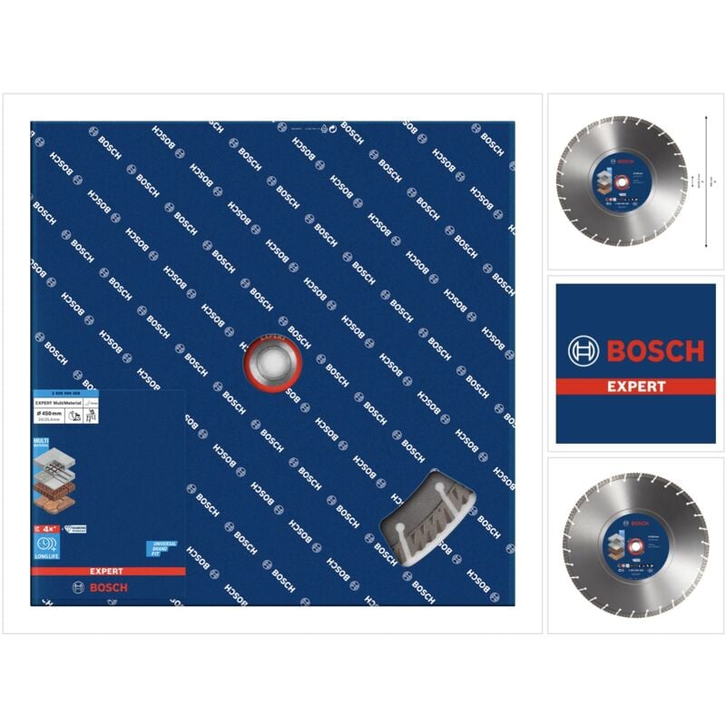Image of Bosch - Expert MultiMaterial Disco da taglio diamantato, 450 x 3,3 x 25,40 mm, tecnologia diamantata per seghe da banco / seghe a scoppio (2608900668)
