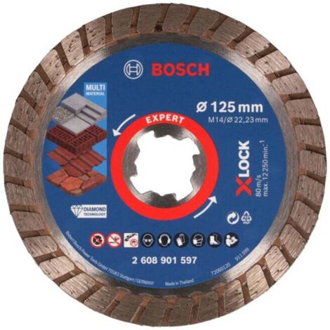 Bosch MultiMaterial X-Lock Turbo Expert disque abrasif diamanté pour meuleuses - 125x2,4 mm