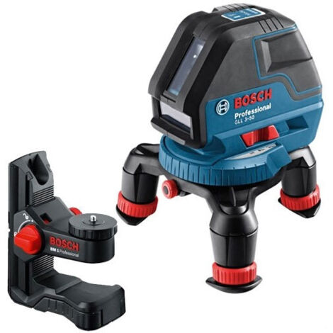 Bosch – Niveau laser lignes 635nm – Portée 10m – Classe laser 2 – Précision ± 0,3mm/m – Étanchéité IP54 – Pour mise à niveau et équerrage - GLL 3-50