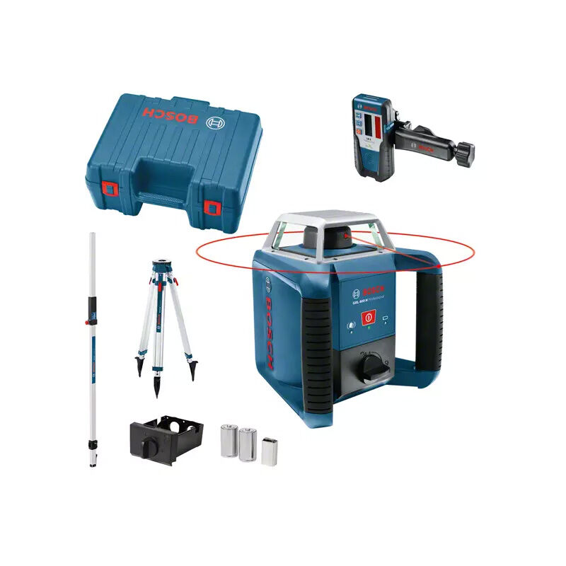Bosch Professional - Pack extérieur bosch grl 400 h - 061599403U - Laser rotatif - Trépied bt 170 - Mire gr 240