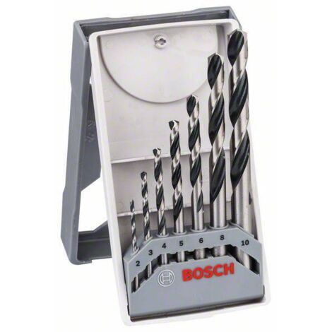 Bosch – Foret hélicoïdal HSS 7 pièces pour métaux – Diamètres 2 à 10 mm – Longueur 24 à 87 mm – Tige cylindrique – 2608577347