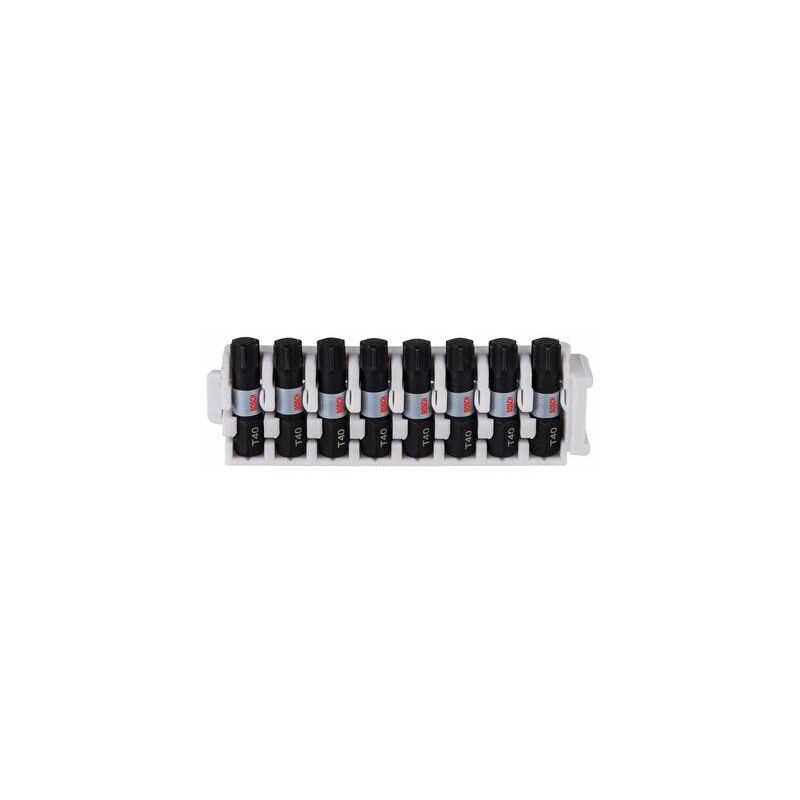Bosch - accessories 2608522383 2608522383 jeu dembouts à visser impact control, 8 pièces, avec T40, 25 mm 25 mm
