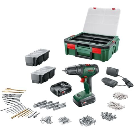 Bosch Perceuse UniversalDrill 18 2 batteries 1,5Ah + SystemBox + 241 accessoires