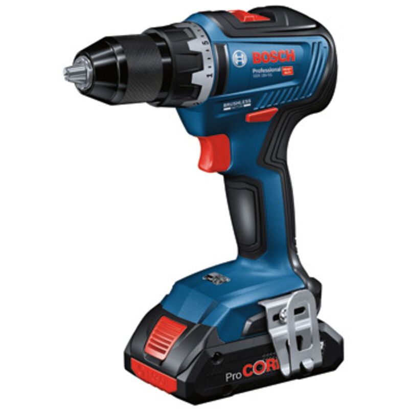 Bosch Professional 18V System perceuse visseuse sans fil GSR 18V 55 couple max. 55 Nm 1 800 trmin avec 2 batteries ProCORE18V 4 0 Ah chargeur rapide GAL 18V 40 calage BOXX BOXX - vue 9